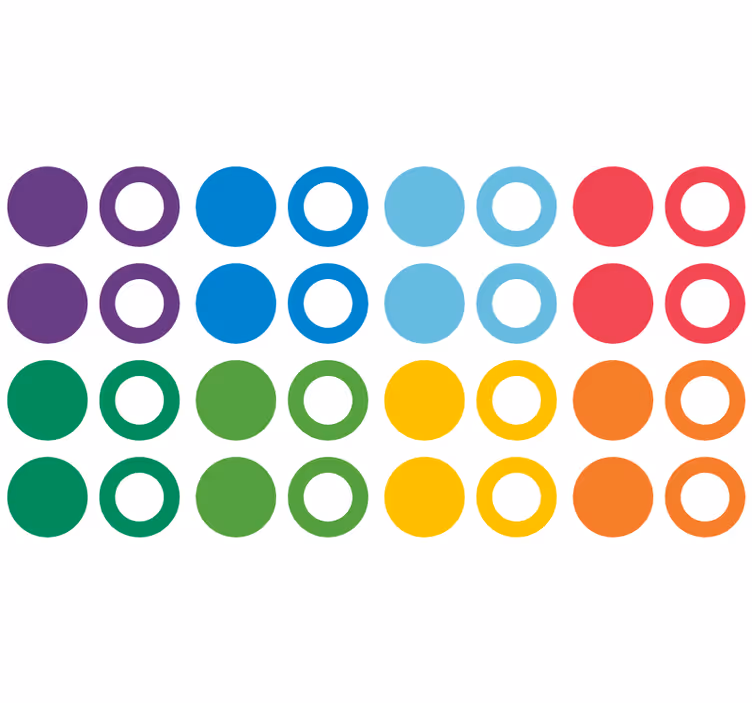 Geometrisch behang regenboogkleuren cirkels - TenStickers