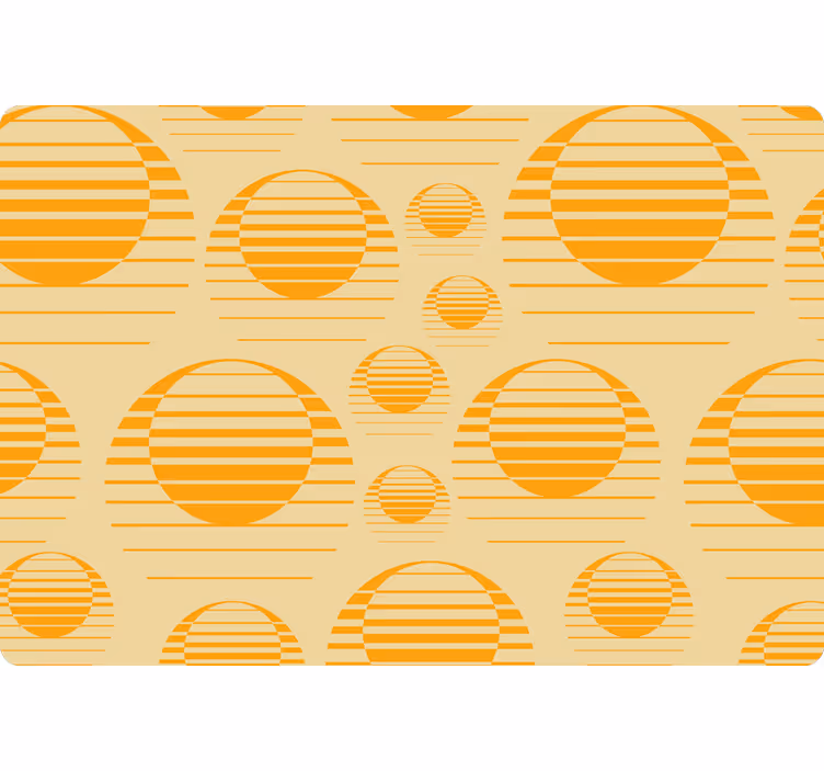 Geometrisch behang retro oranje zonnen - TenStickers