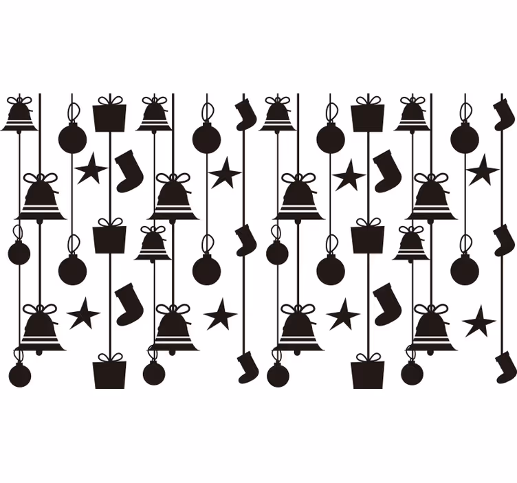 Behang kerst met zwarte sokken - TenStickers