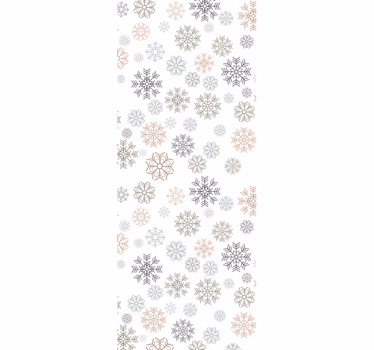 Behang kerst beige sneeuwvlokken patroon - TenStickers