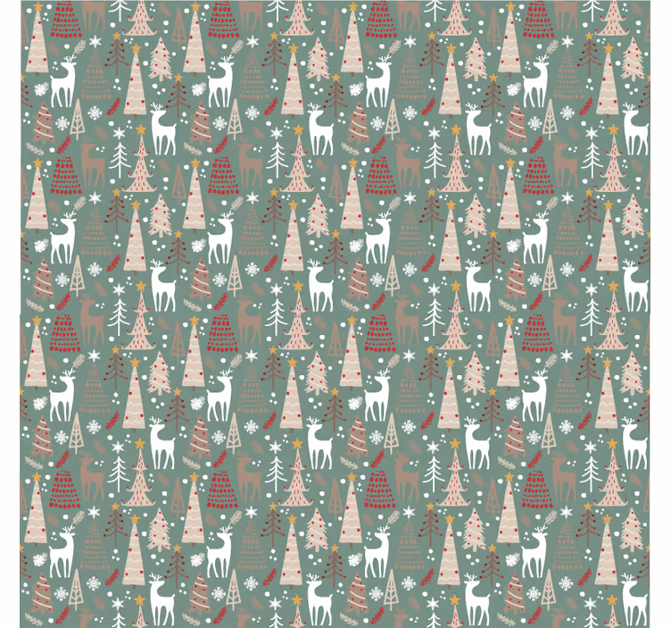 Behang kerst kerstbos patroon - TenStickers