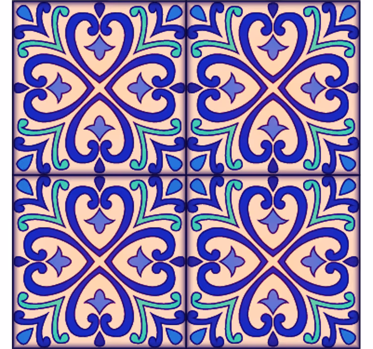 Tegels behang talavera bloemen - TenStickers
