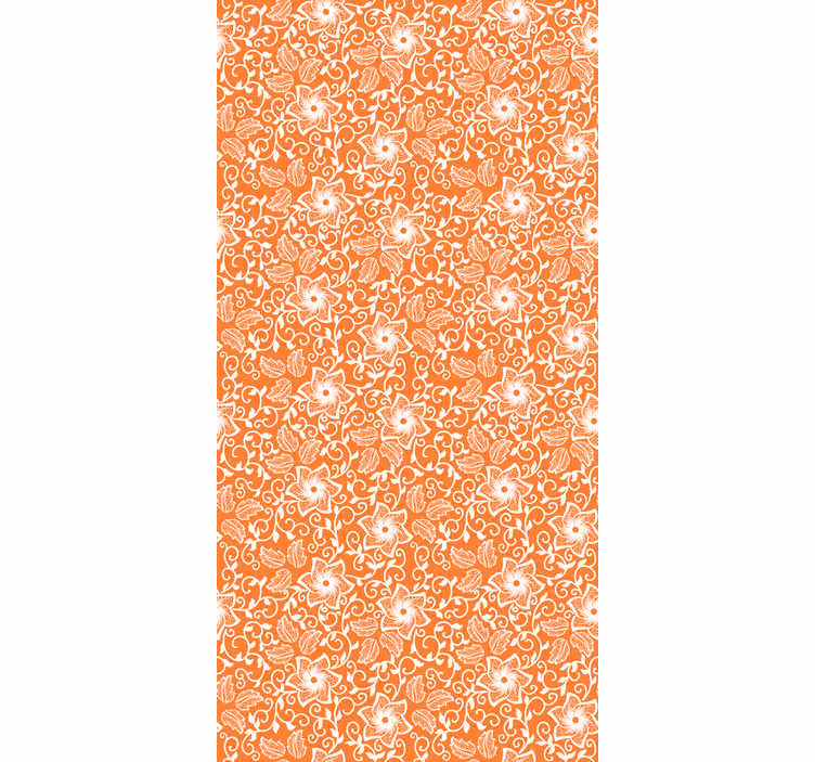 Behang bloemen paisley oranje patroon - TenStickers