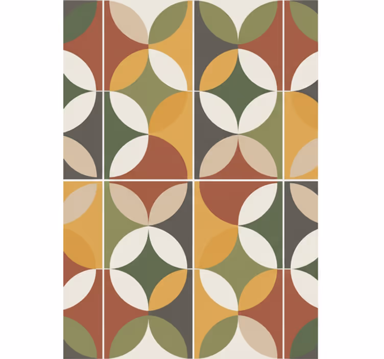 Woonkamer behang abstract geometrische aardetinten - TenStickers