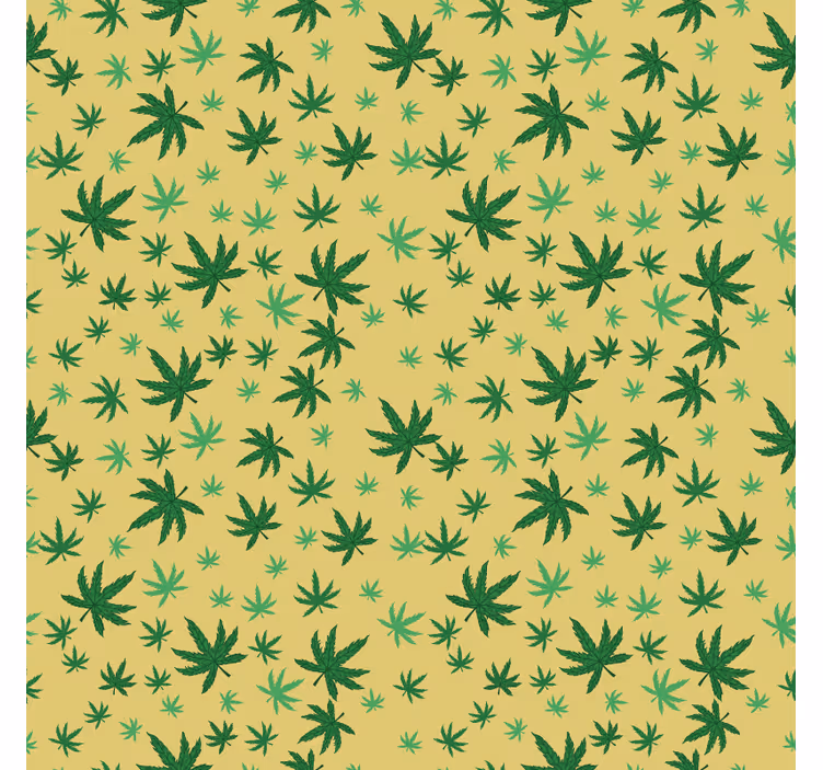 Behang slaapkamer naadloos cannabispatroon - TenStickers
