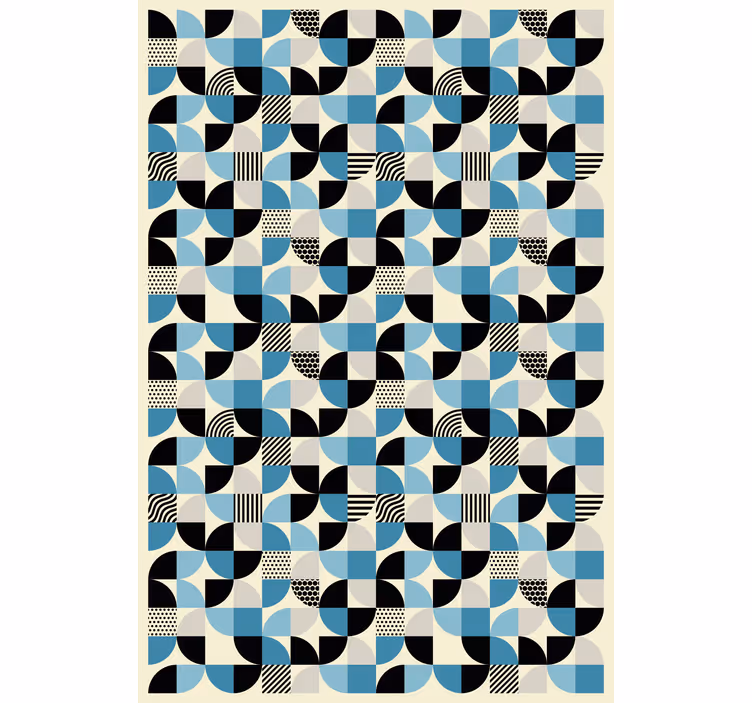 Sierlijk behang retro blauw bauhaus patroon - TenStickers