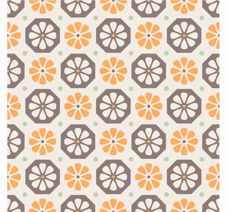 Sierlijk behang met bloemmotieven accenten - TenStickers
