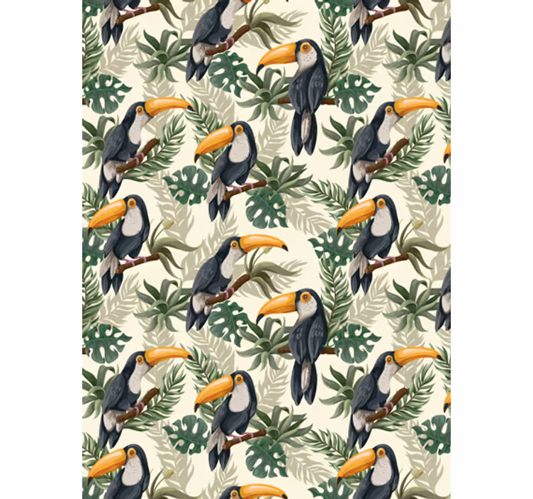 Behang jungle met toekans - TenStickers