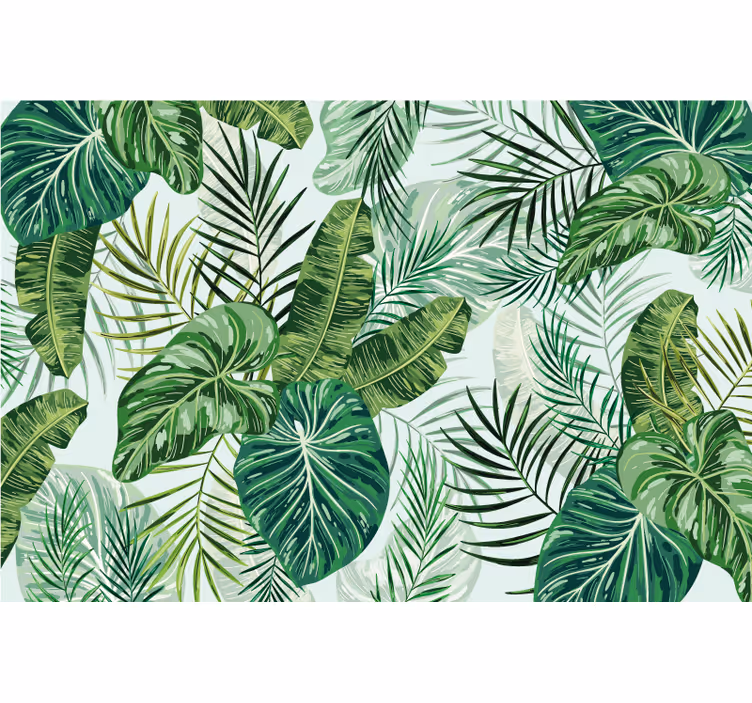 Behang jungle grote groene bladeren - TenStickers