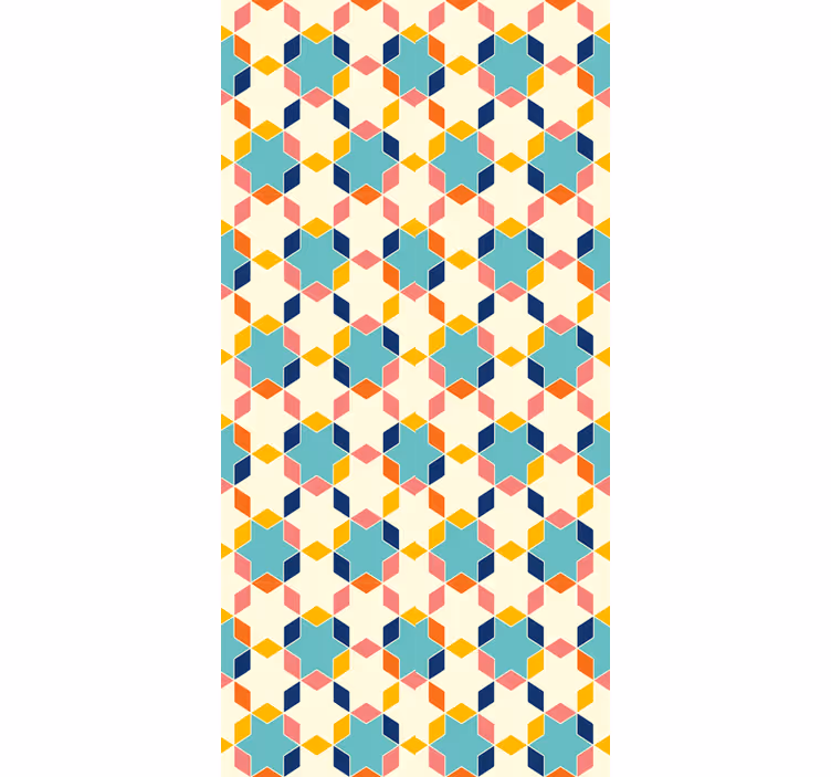 Woonkamer behang geometrische tegelpatronen - TenStickers