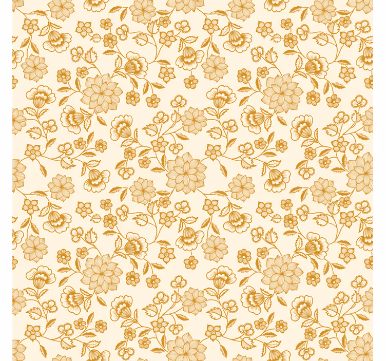 Woonkamer behang bloemig oranje paisley - TenStickers