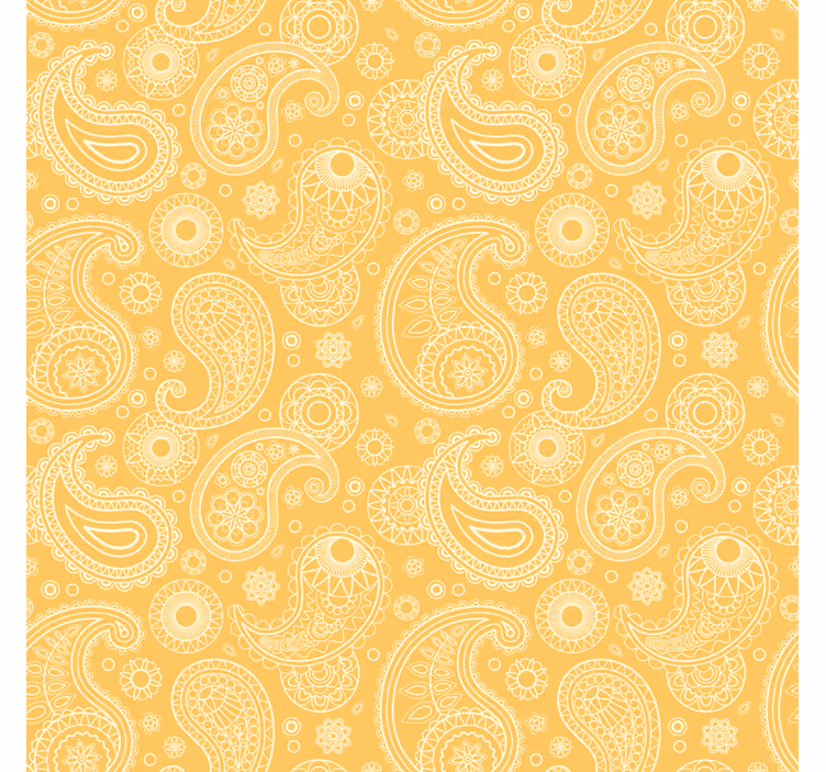 Woonkamer behang arabisch geel paisley - TenStickers