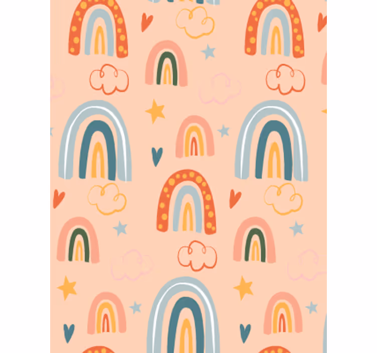 Behang kinderkamer pastel eenvoudige regenbogen - TenStickers