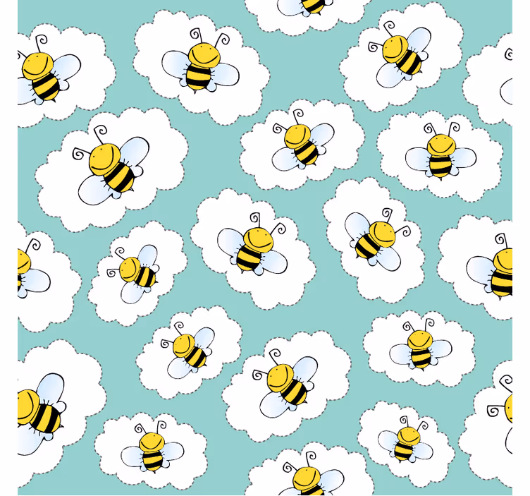 Behang kinderkamer wolken en bijen - TenStickers