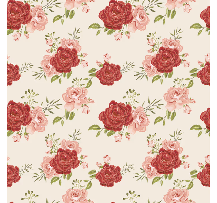 Behang bloemen elegante rozen - TenStickers