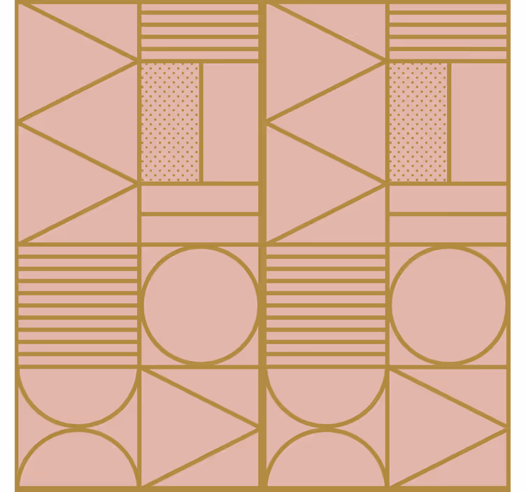 Behang print goud en roze kleuren blok - TenStickers
