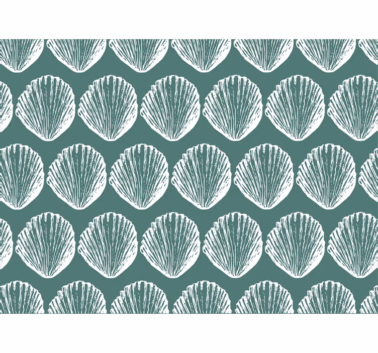 Behang slaapkamer decoratief schelpenpatroon - TenStickers