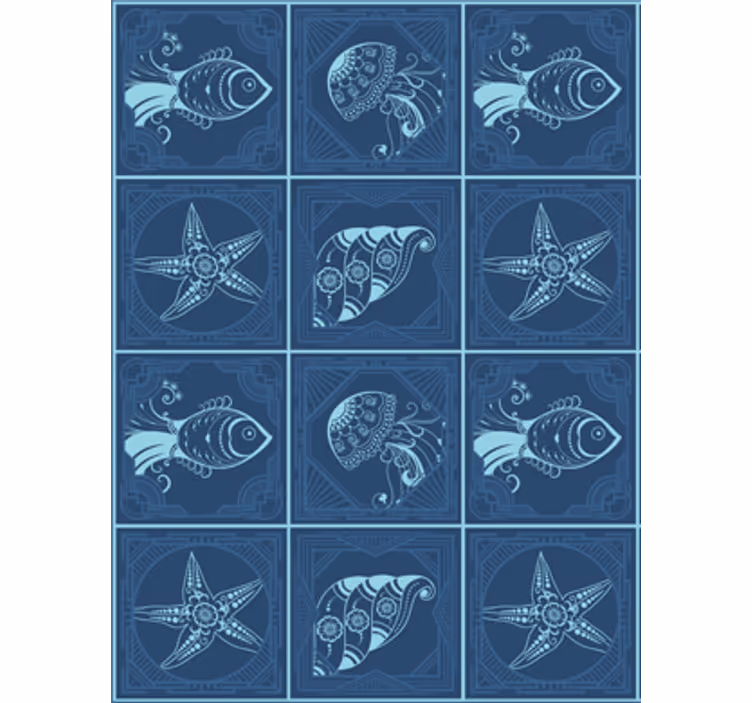 Dieren behang met sierlijk zeeleven - TenStickers