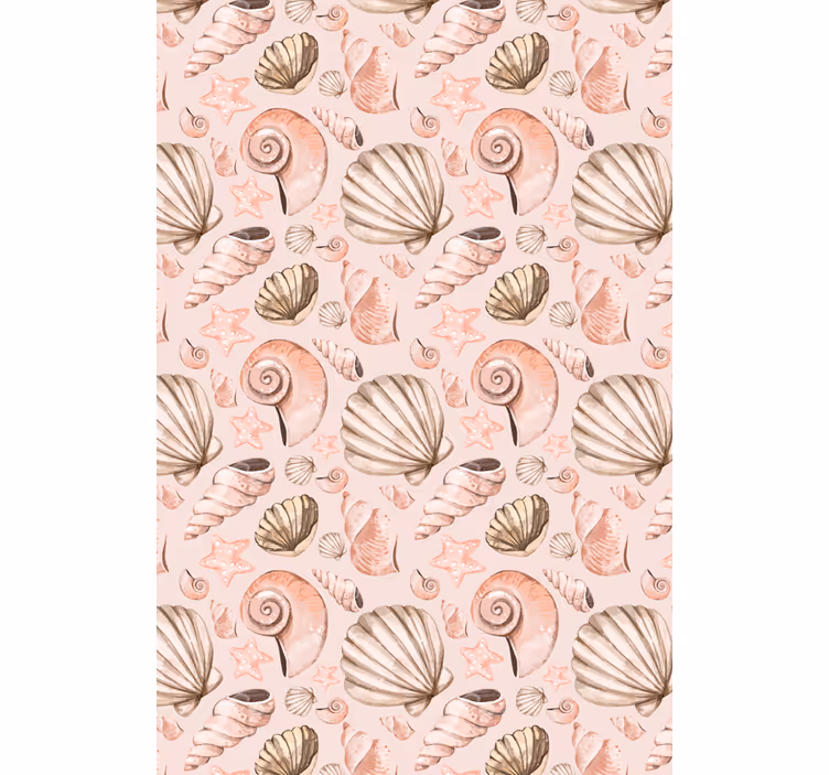 Dieren behang pastel schelpen - TenStickers