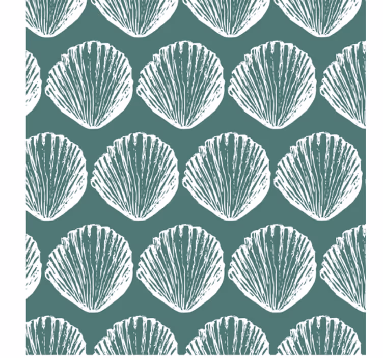 Dieren behang retro schelpenpatroon - TenStickers