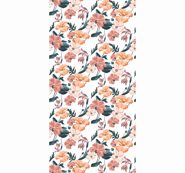 Behang slaapkamer prachtig pastel bloemenpatroon - TenStickers
