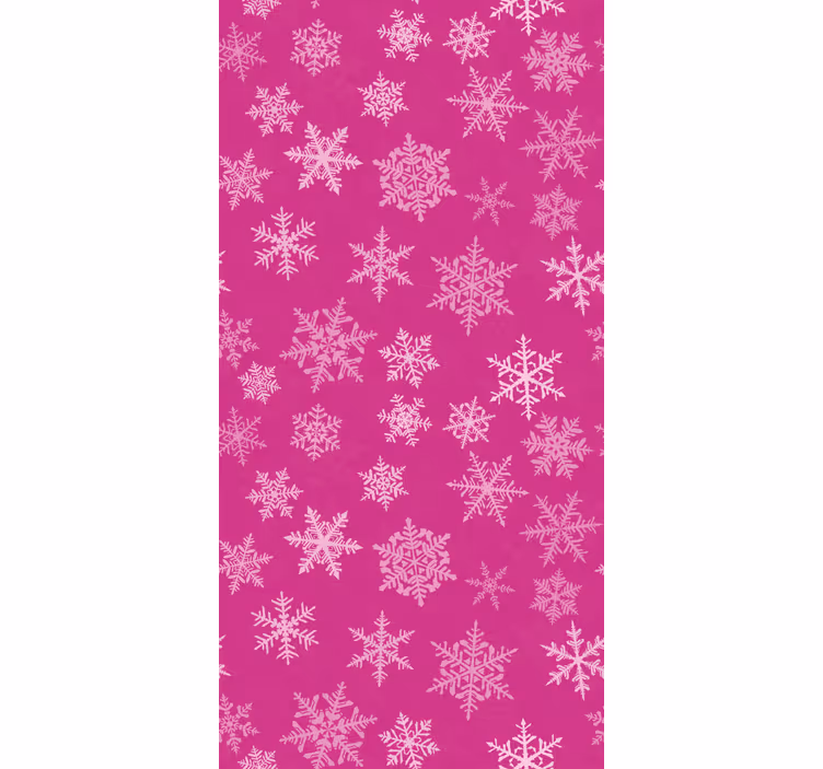 Behang slaapkamer roze sneeuwvlokken patroon - TenStickers