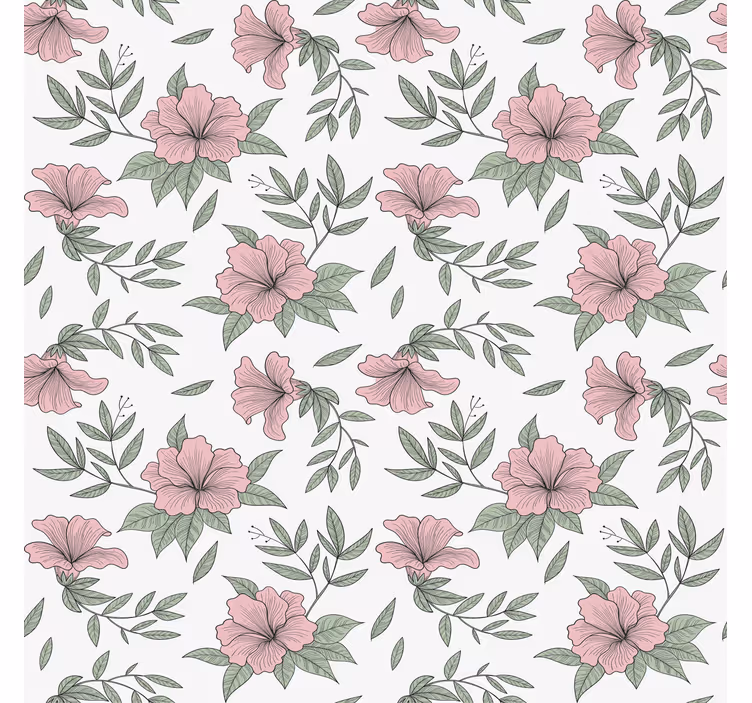 Behang slaapkamer met bloemenpatroon - TenStickers