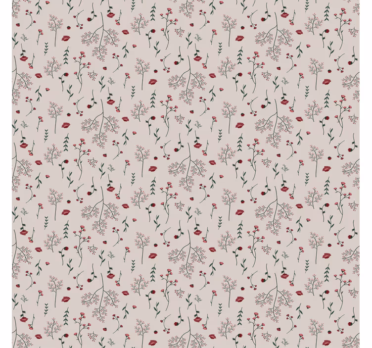 Behang slaapkamer met bloemenprint patroon - TenStickers