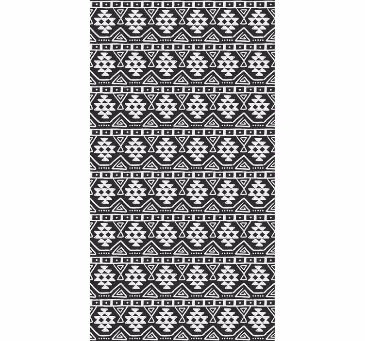 Behang print zwart-wit bohemian patroon - TenStickers