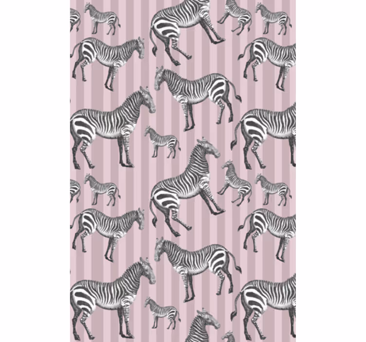 Dieren behang vintage zebra illustratie patroon - TenStickers
