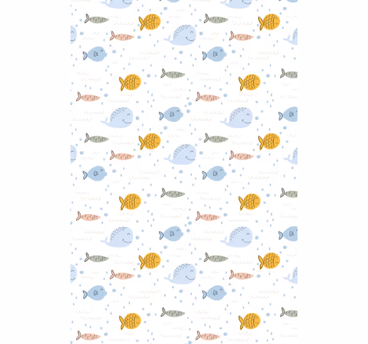 Dieren behang cartoon meerkleurige vissen - TenStickers