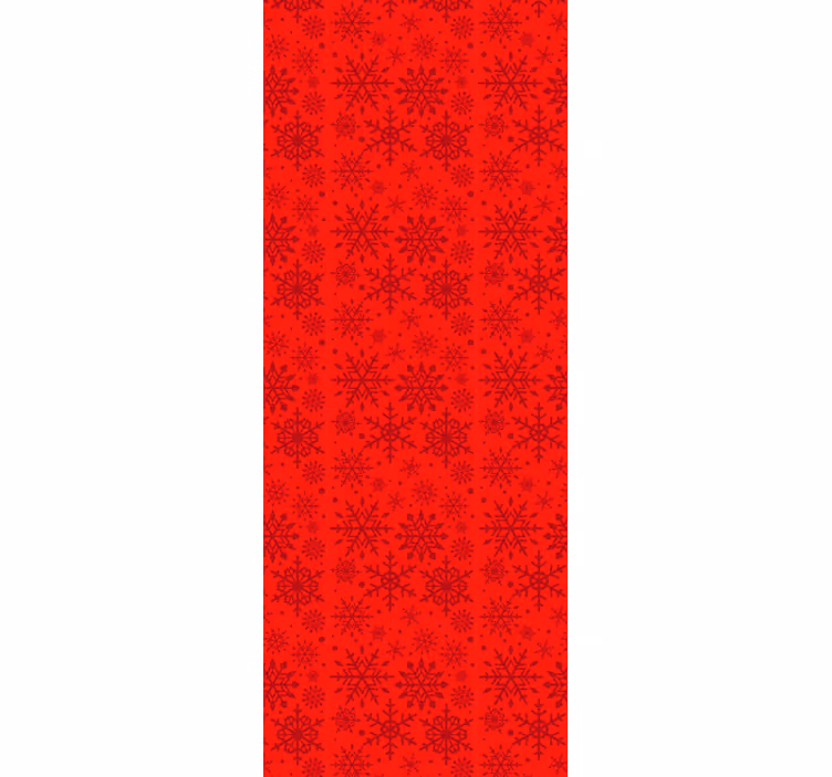 Behang kerst rode sneeuwvlokken - TenStickers