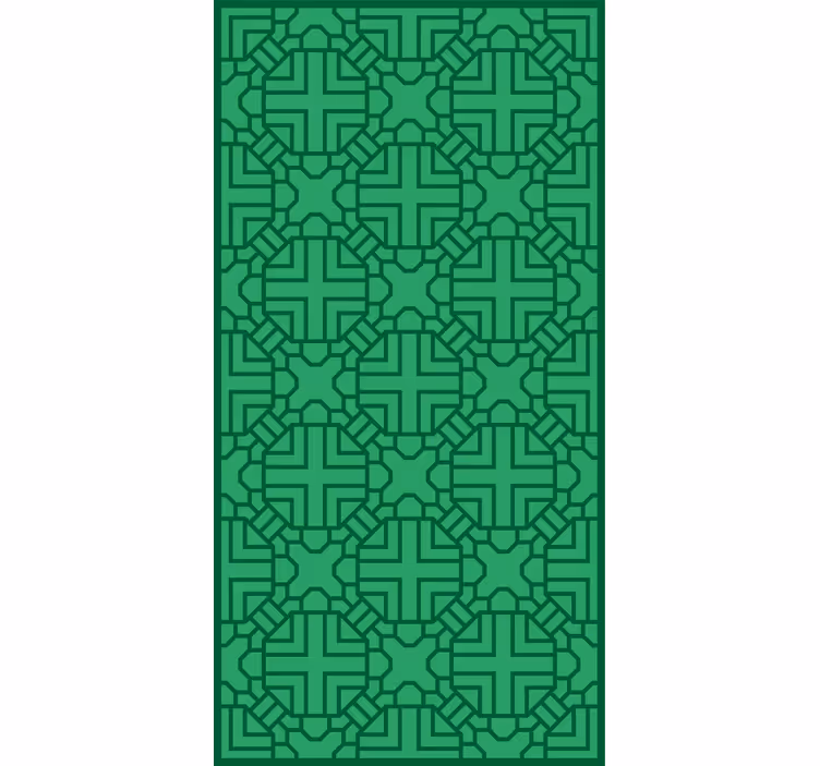 Behang gang geometrisch groen patroon - TenStickers