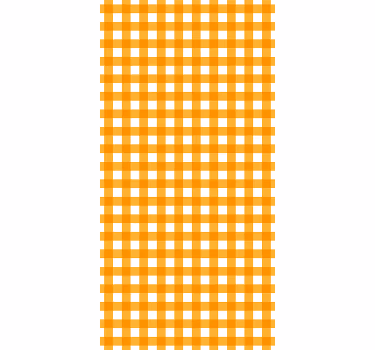 Behang gang oranje en witte patroon vierkanten - TenStickers