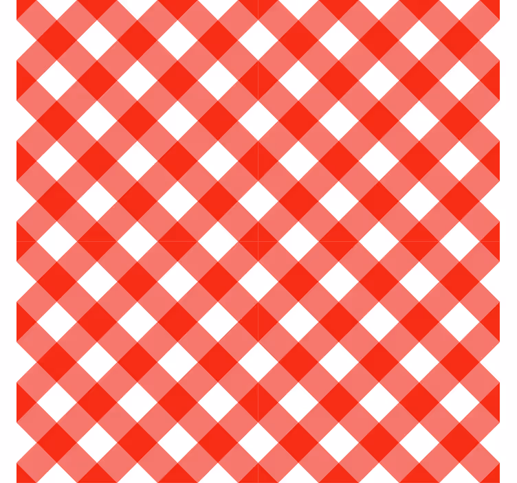Behang gang rode en witte patroon vierkanten - TenStickers