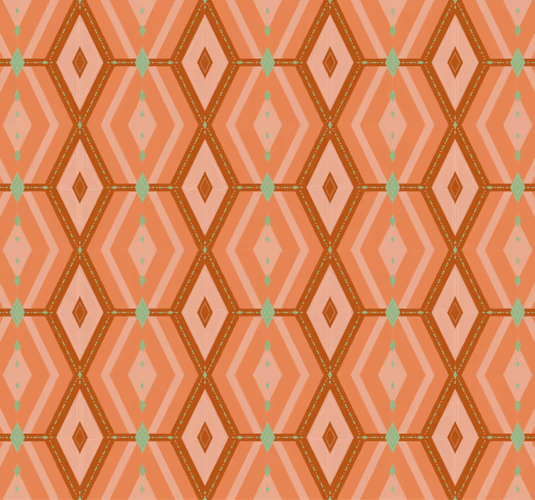 Behang gang geometrische herfsttinten jaren 30 - TenStickers