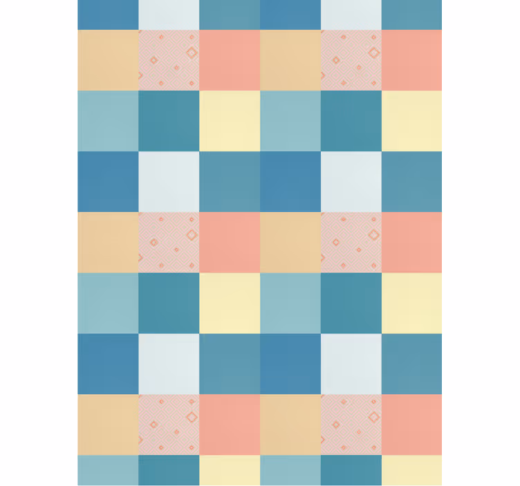 Behang gang patchwork kleurrijk retro patroon - TenStickers