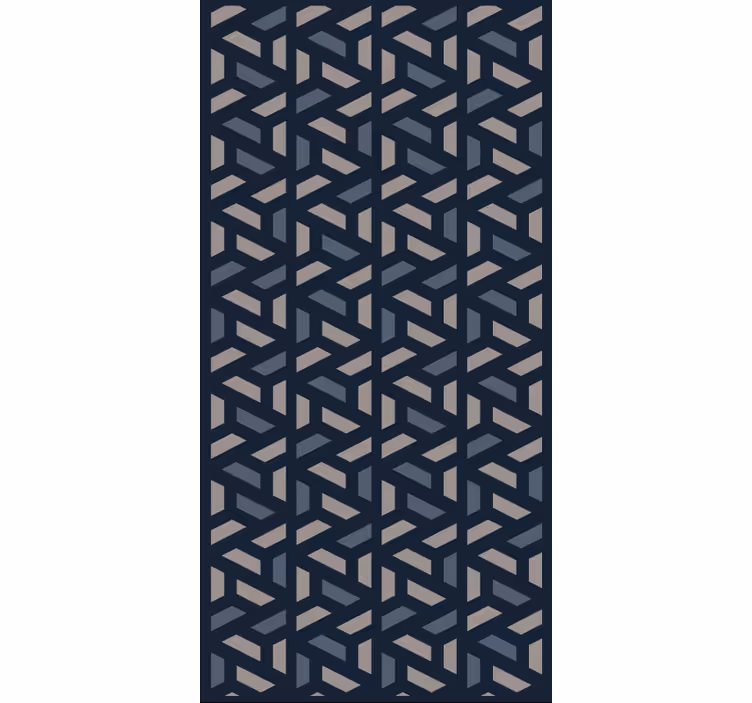 Behang gang geometrisch blauw en grijs driehoekpatroon - TenStickers