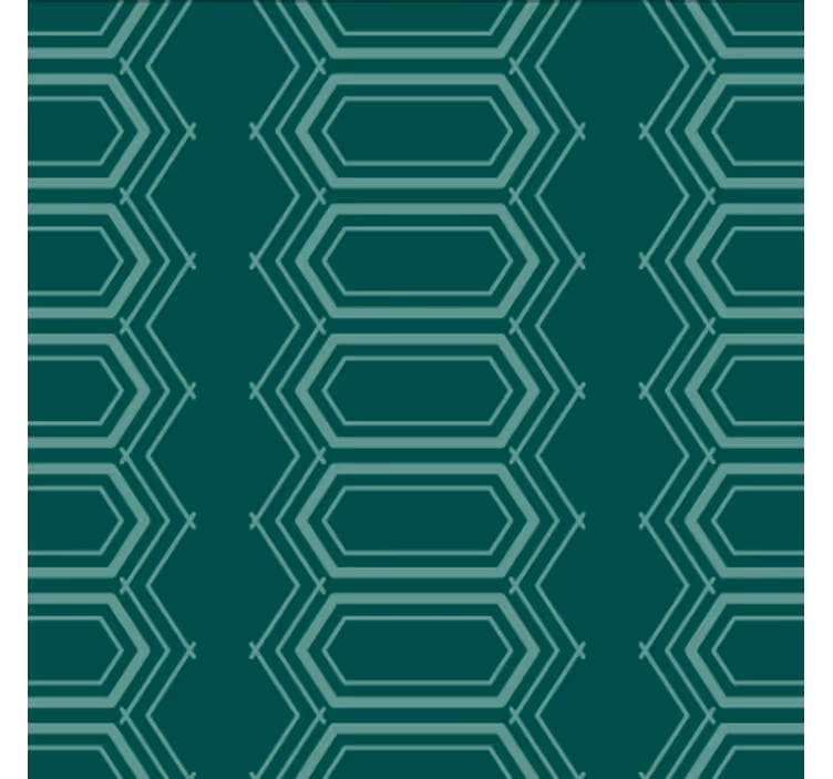 Behang eetkamer geometrisch groen cirkelpatroon - TenStickers