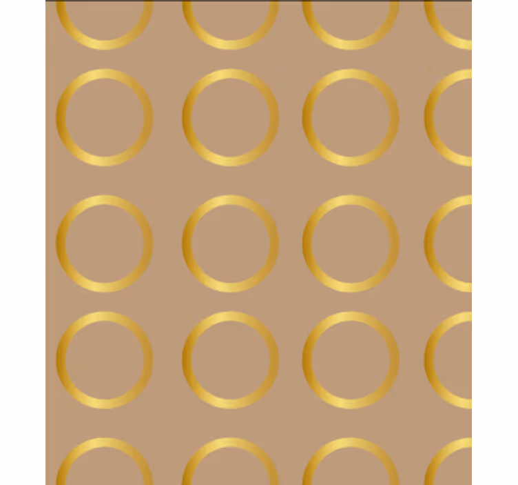 Behang eetkamer geometrisch patroon gouden cirkels - TenStickers