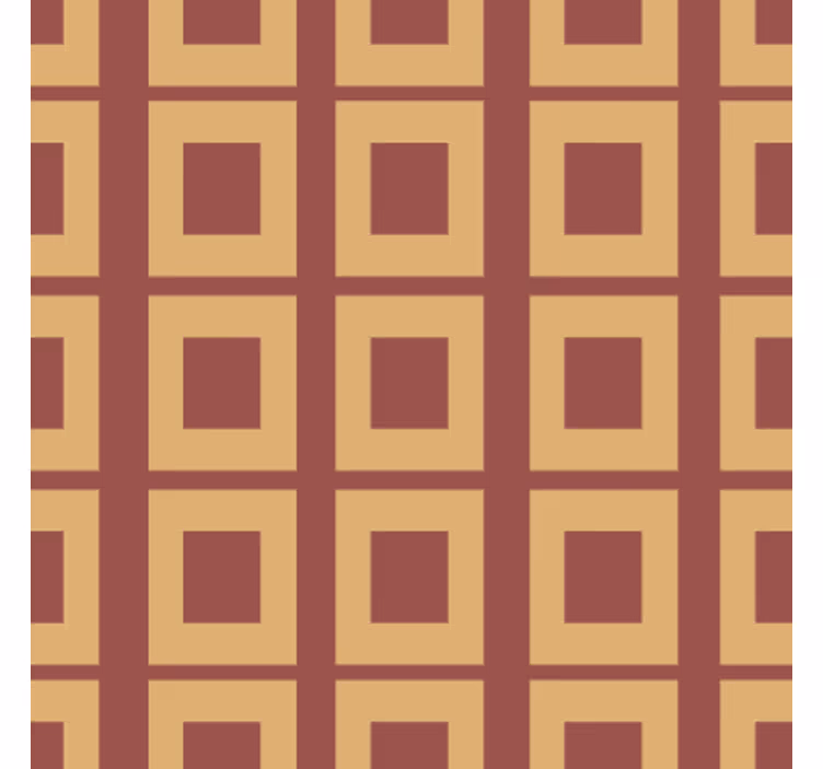 Behang eetkamer geometrisch patroon oranje vierkanten - TenStickers