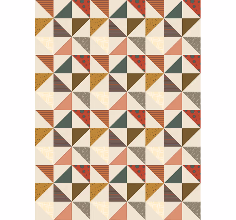 Behang eetkamer patchwork geometrisch driehoekpatroon - TenStickers
