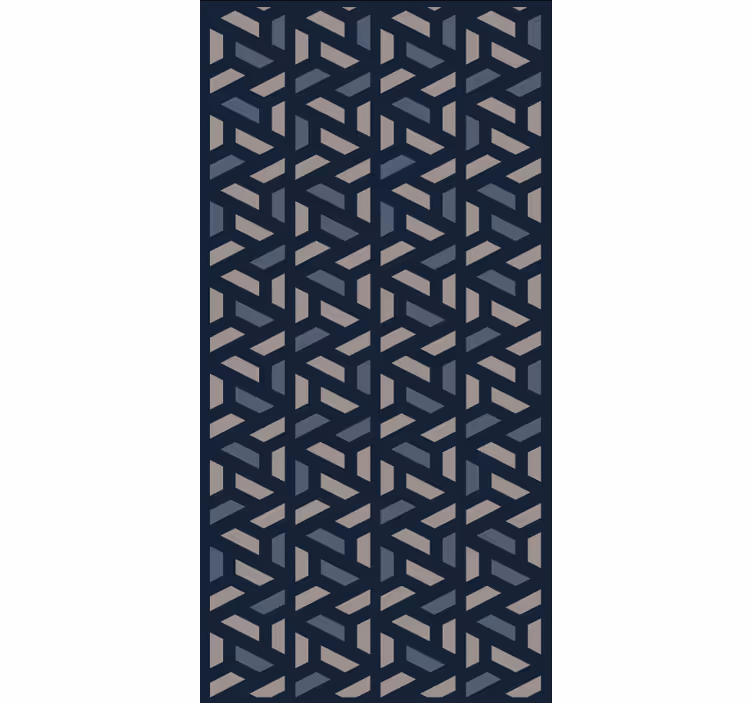 Behang eetkamer geometrisch blauw en grijs driehoekpatroon - TenStickers