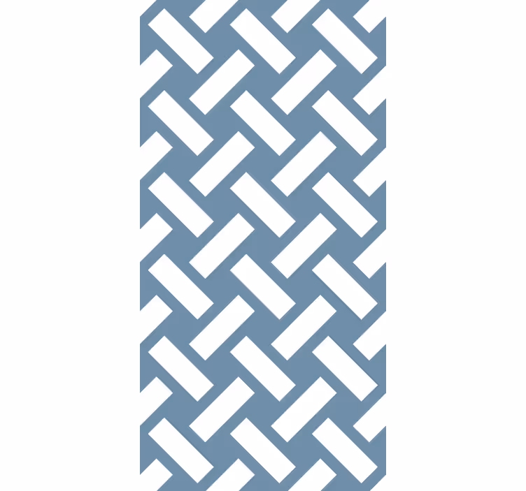 Behang eetkamer geometrisch blauw vierkant patroon - TenStickers
