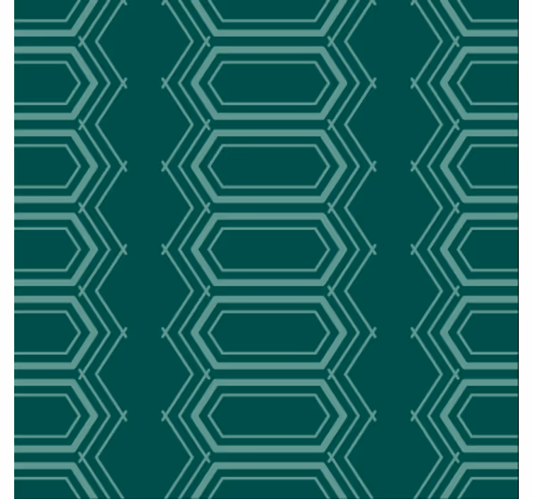 Behang eetkamer smaragd geometrisch patroon - TenStickers