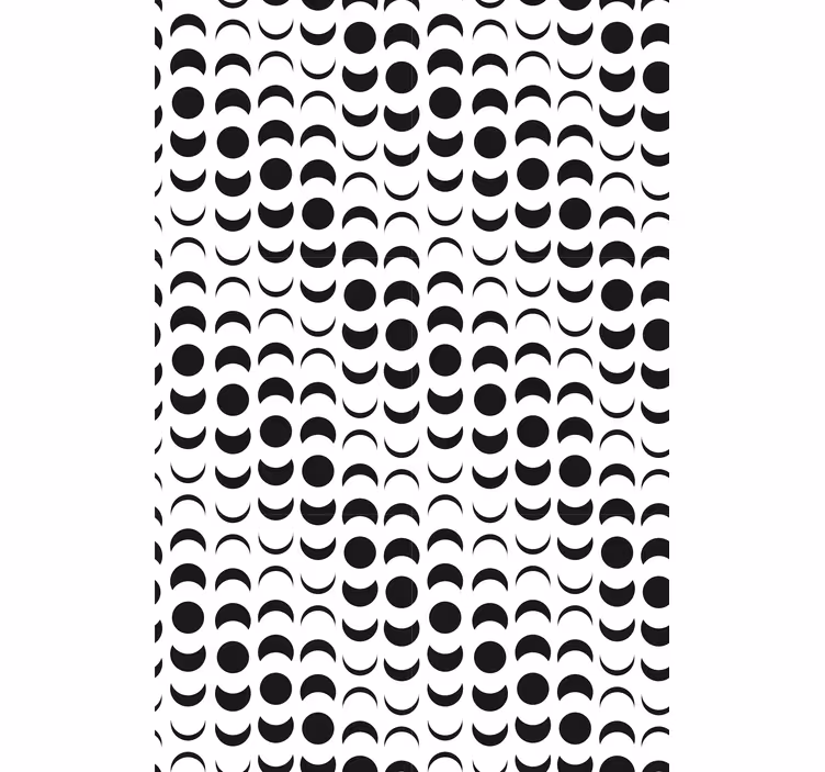 Behang eetkamer monochrome halve cirkels - TenStickers