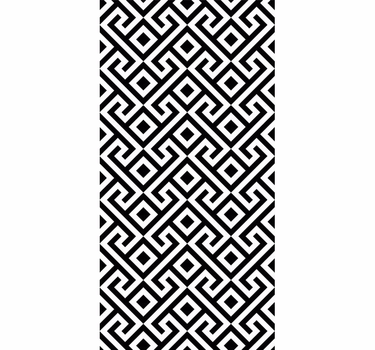 Geometrisch behang gedurfde zwart-witte patroon - TenStickers