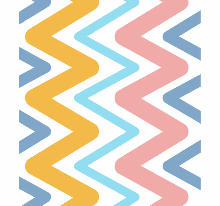 Geometrisch behang levendig zigzag concept - TenStickers