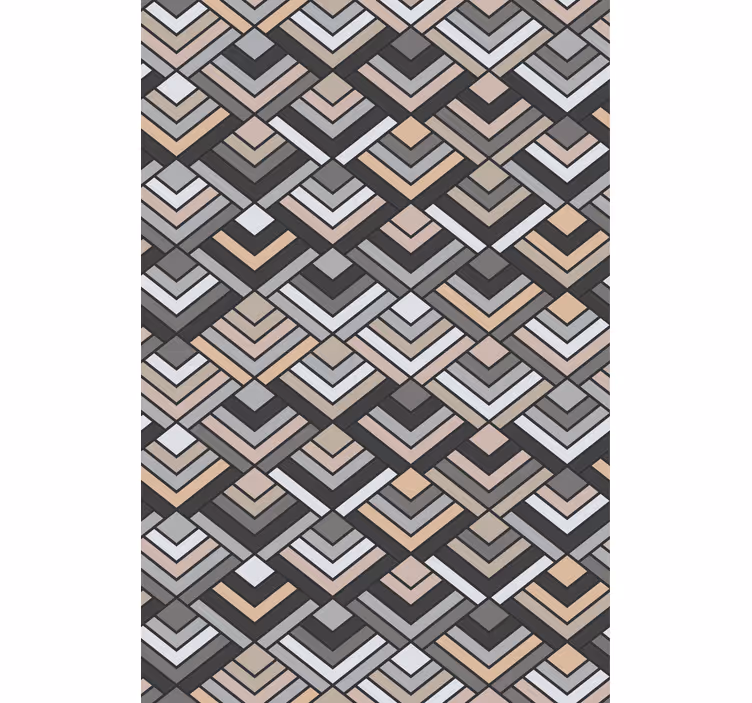 Geometrisch behang gelaagde chevron vormen - TenStickers