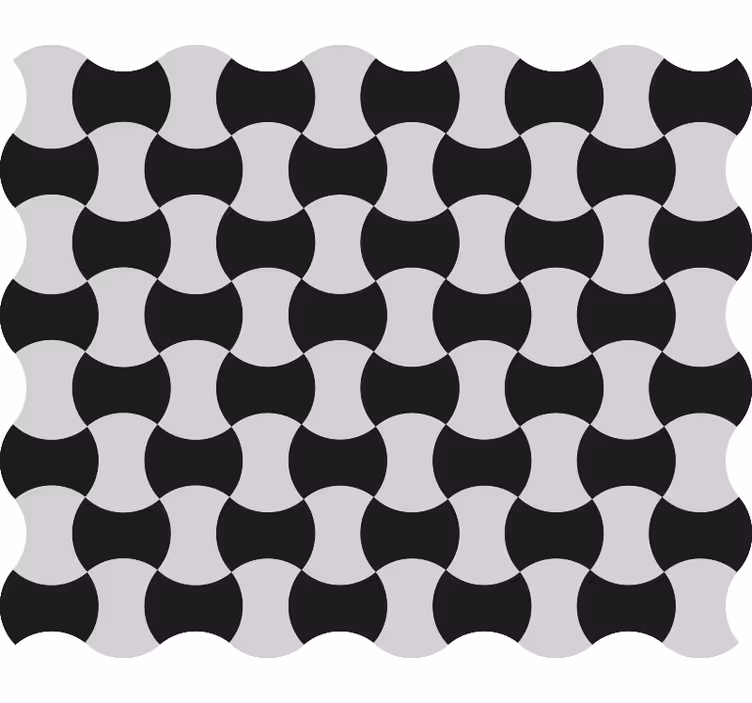 Geometrisch behang zwart en wit curves - TenStickers